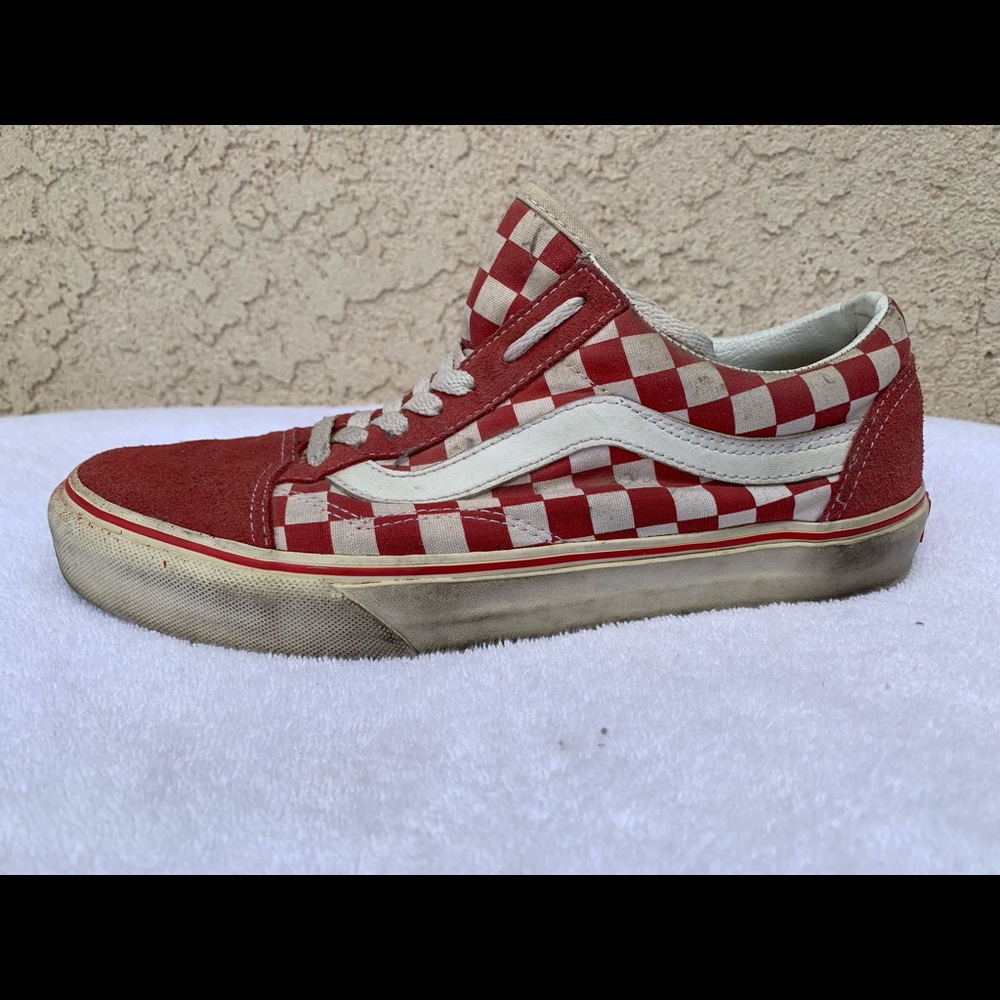 Vans Checkered Red Lows Sz. 10
